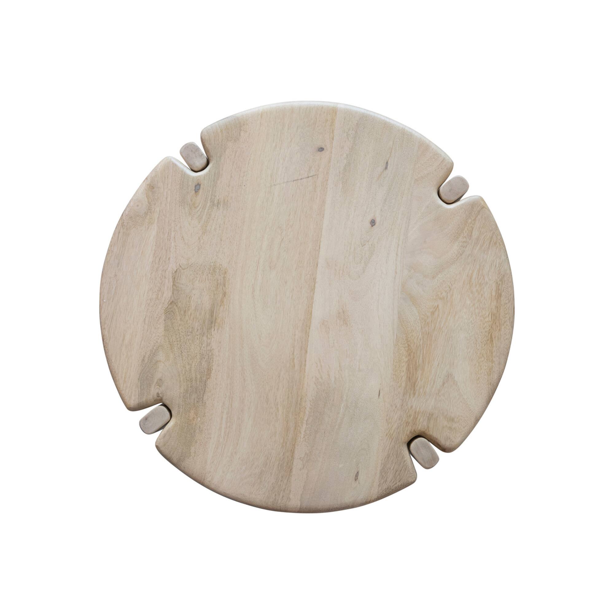 Hello Honey® 21.5" Natural Mango Wood Table with Interlocking Base & Bleached Finish